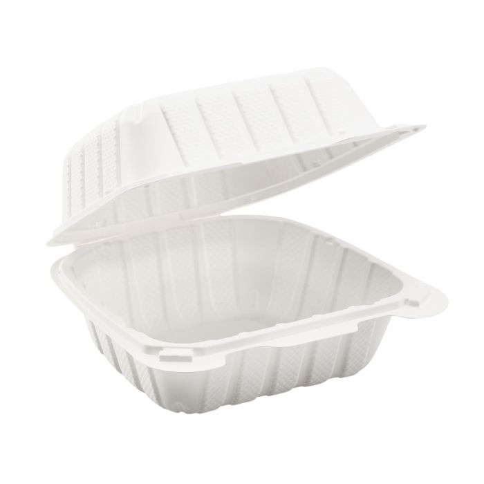 Take-Out Container Base & Lid Combo With Flat Lid 6 Compartment
