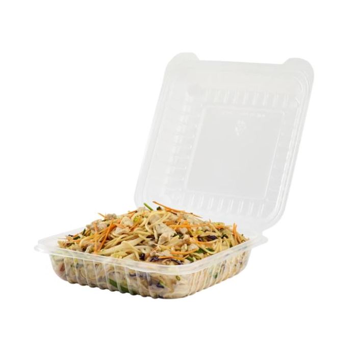 TGC 6 Sandwich, Clear Clamshell, PET Hinged Lid, 6 x 6 (500 Containers)