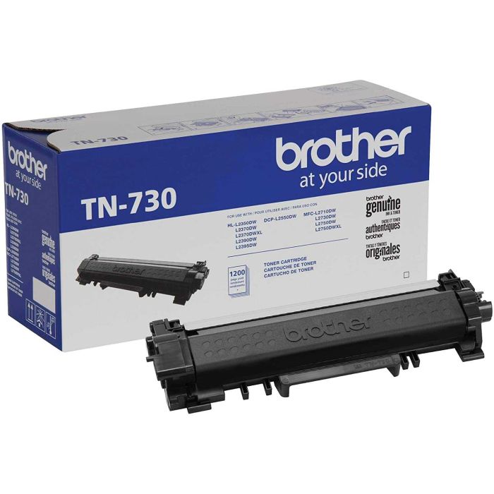 Brother TN730 Black Toner Cartridge, (1,200 Yield), OEM