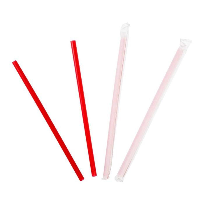jumbo smoothie paper straw red white slushy