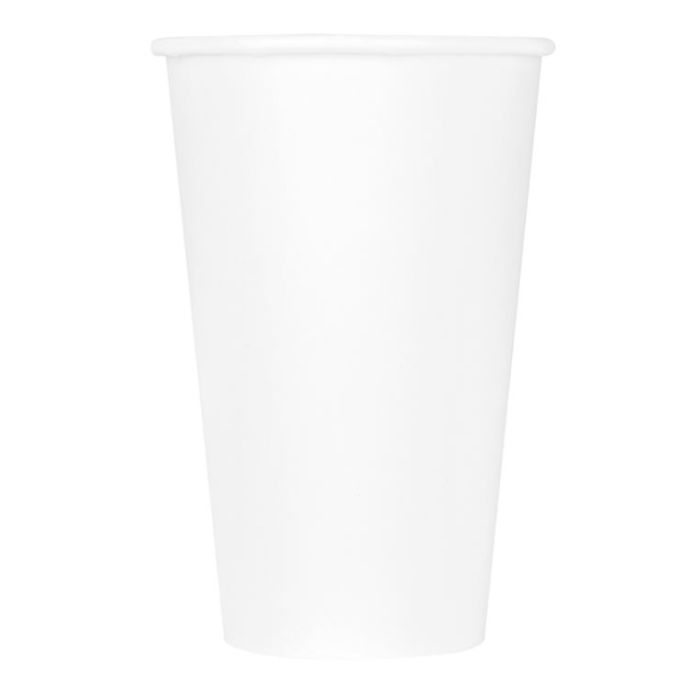 Hot Cups, 16 oz., PLA Lined, White, Compostable (1,000 Cups)